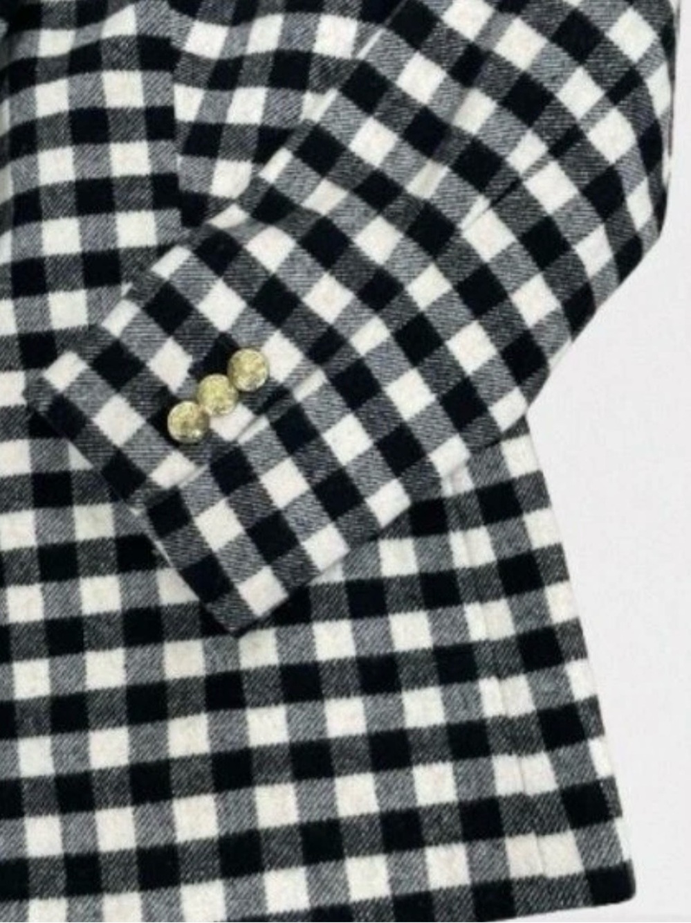 J. Crew Wool Black and White Checked Single-Button Blazer - Picture 5 of 16